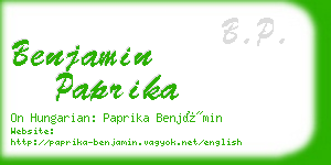 benjamin paprika business card